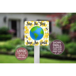 Save The Bees Sign Save The World Metal Yard Sign, Farmhouse Sign, Bee Keeper